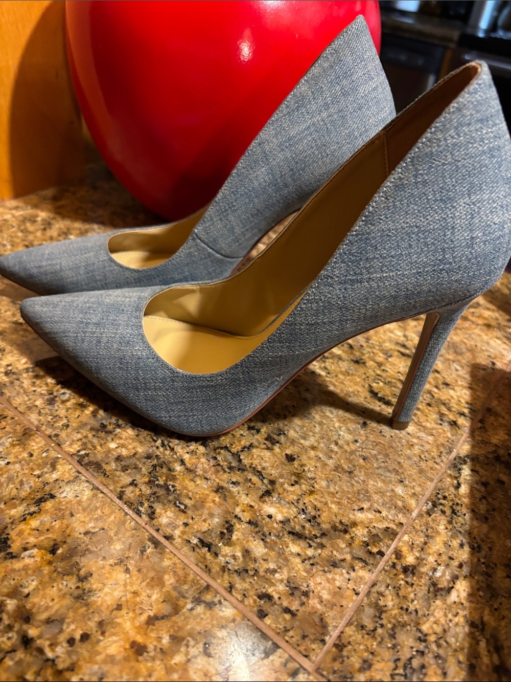 Michael Kors Light Blue Denim Pointed Stiletto Pumps